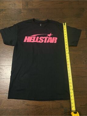 Gildan Black Short Sleeve Tee with Pink HELSTAR Logo